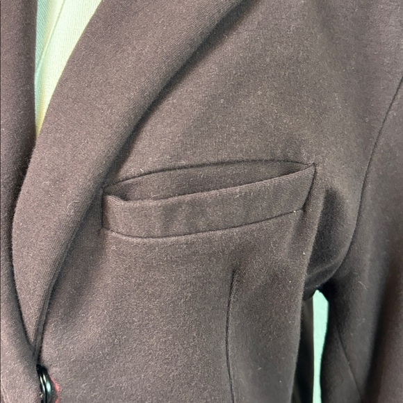 Jarbo Blazer Aubergine Pima Cotton Stretchy Knit Cozy Size L - Picture 9 of 11